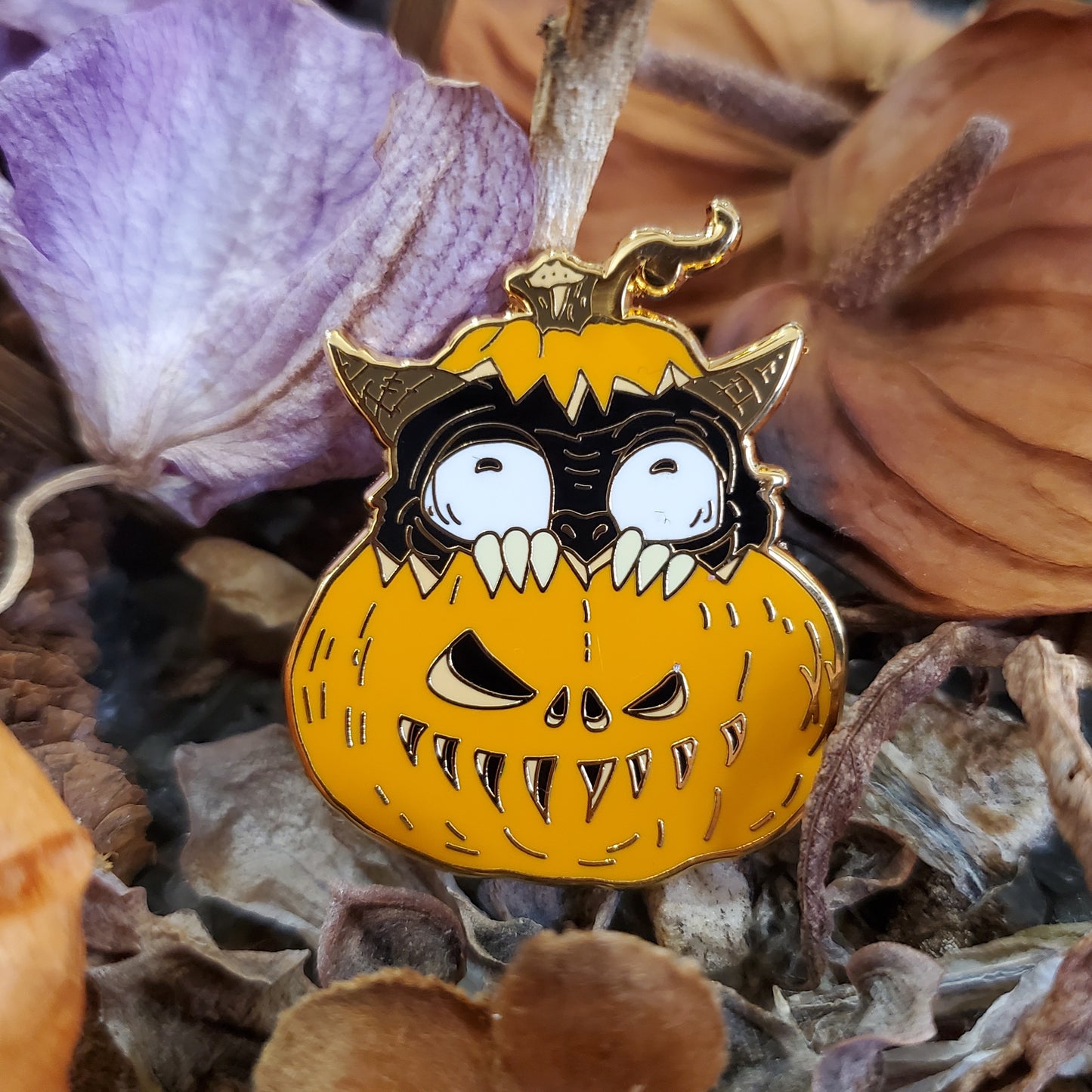 Pumpkin Derpy Dragon Pin