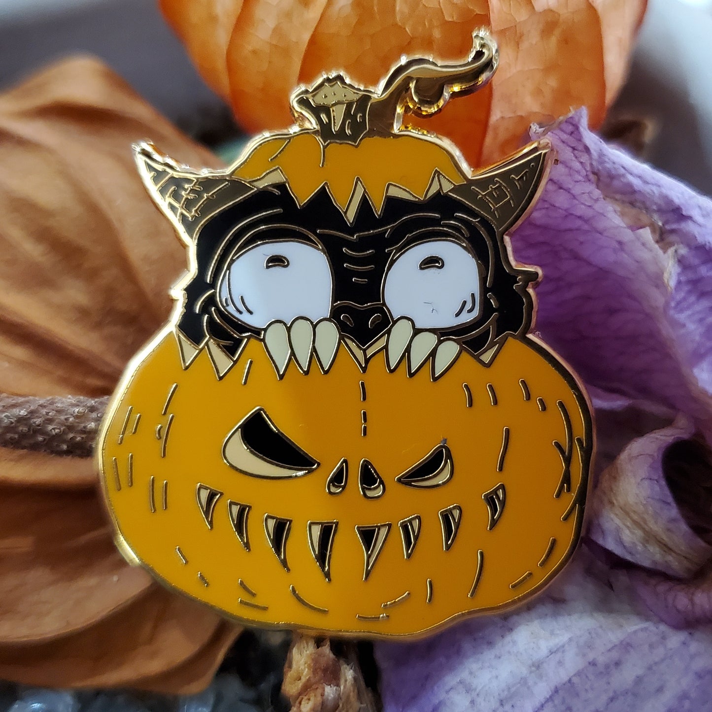 Pumpkin Derpy Dragon Pin