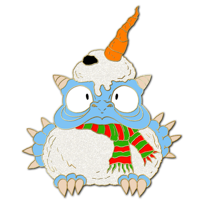 "Snowman" Derpy Dragon Pin
