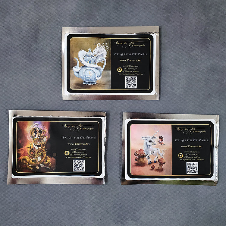 Custom art inspired tea postcards