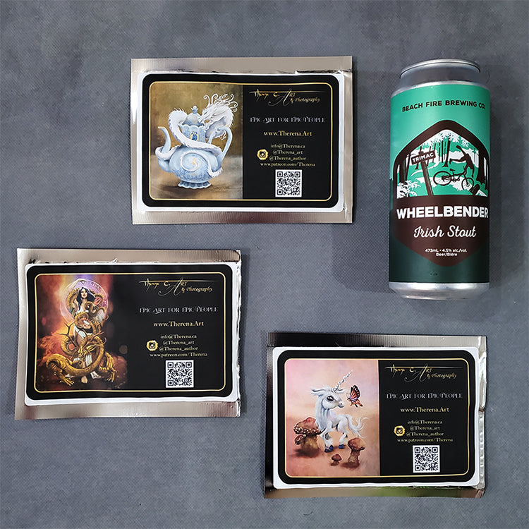 Custom art inspired tea postcards